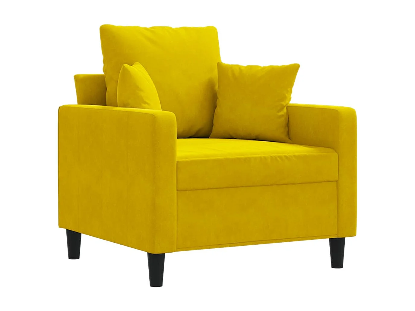Poltrona 60 cm veludo amarelo