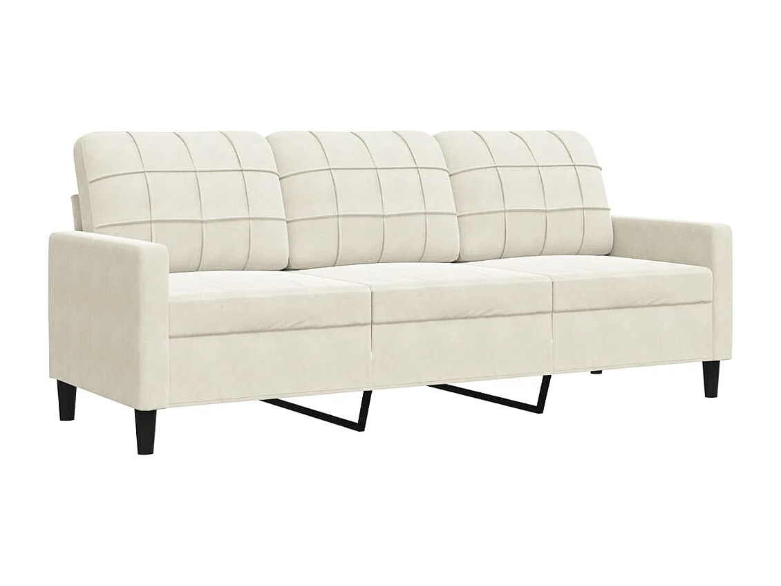 Set di Divani 2 pz con Cuscini Crema in Velluto