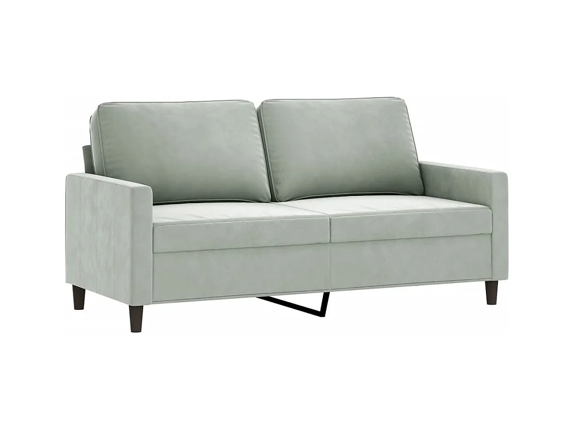 Canapé à 2 places Gris clair 140 cm Velours