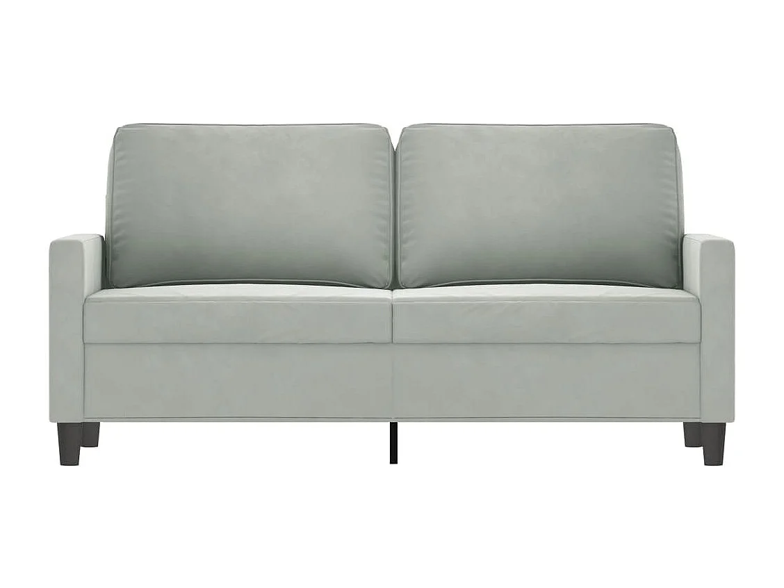 Canapé à 2 places Gris clair 140 cm Velours