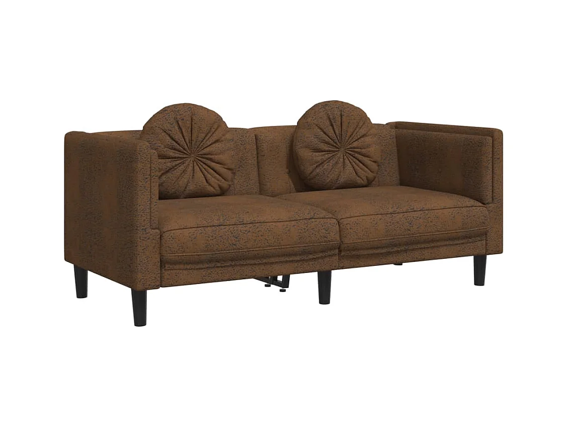 Ensemble de canapés 2 pcs avec coussins marron velours