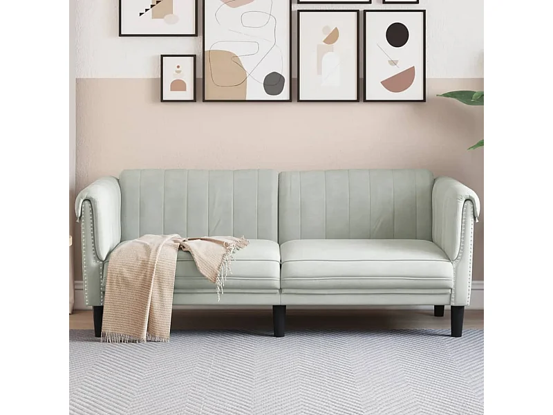 Sofá de 2 plazas terciopelo gris claro