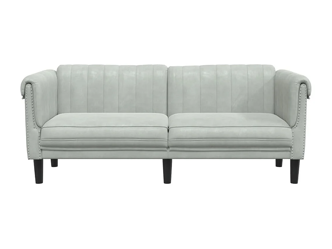Canapé à 2 places gris clair velours