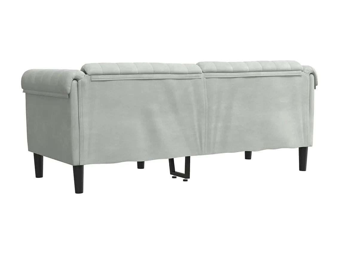 Canapé à 2 places gris clair velours