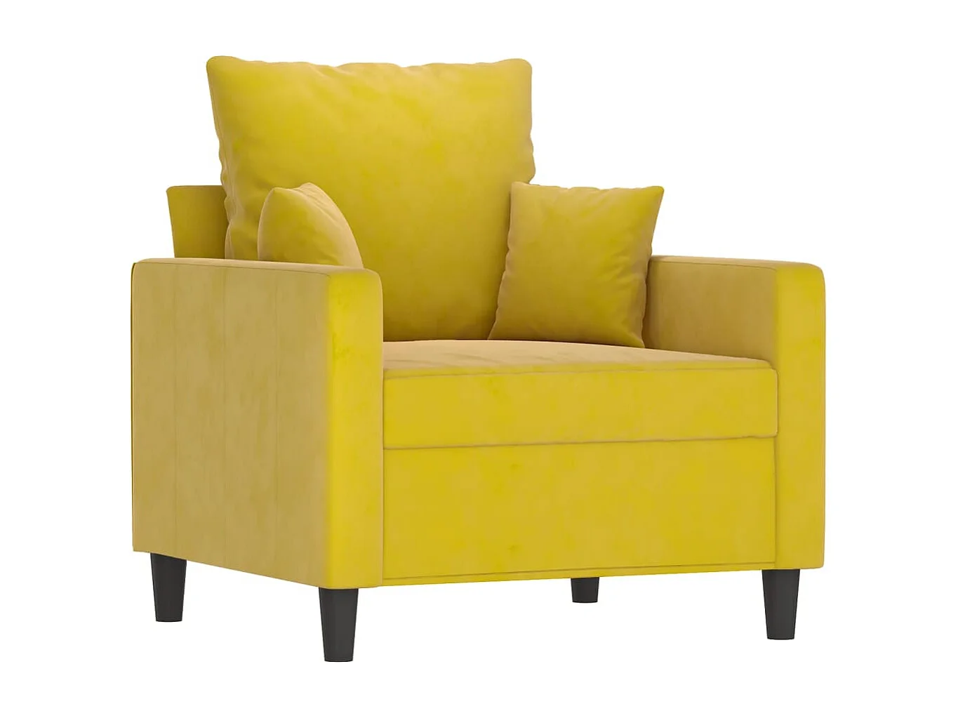 Ensemble de canapés 4 pcs avec coussins Jaune Velours