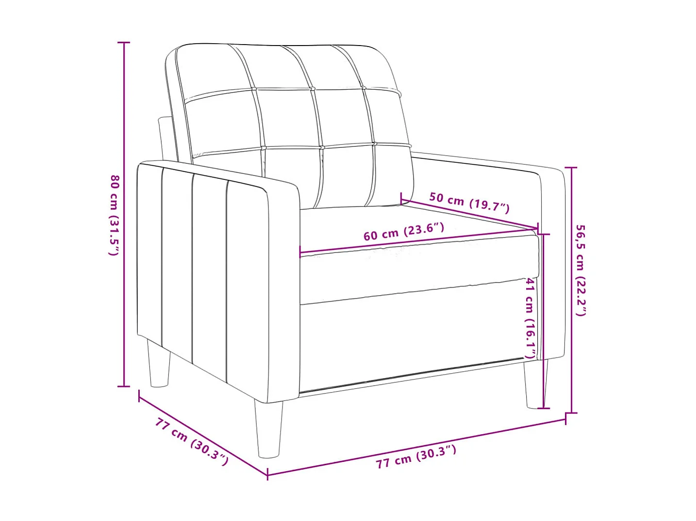 3-delige Loungeset met kussens fluweel crèmekleurig