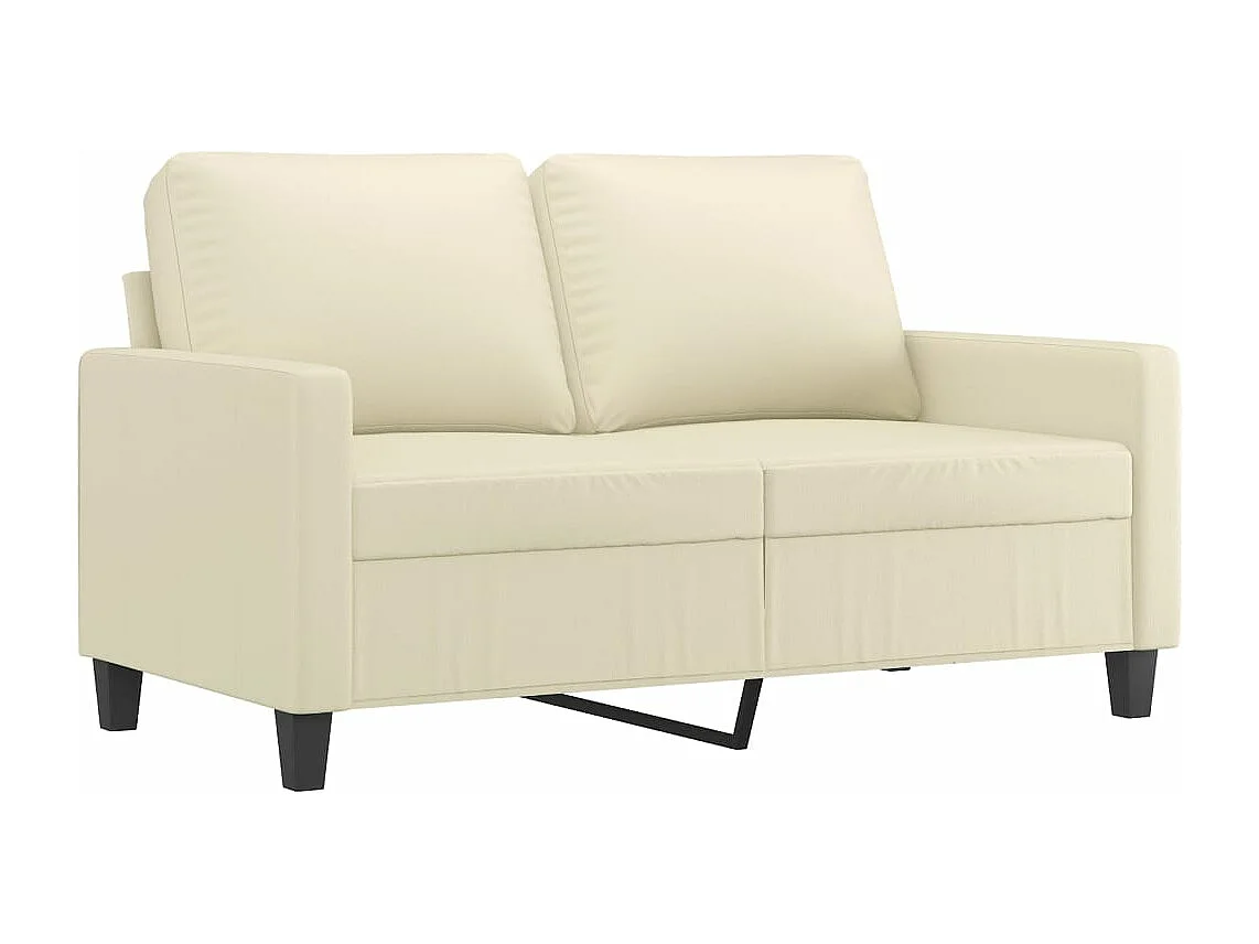 Sofá de 2 plazas de cuero sintético color crema 120 cm