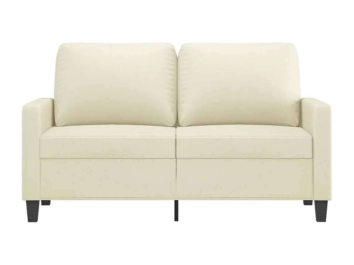 Sofá de 2 plazas de cuero sintético color crema 120 cm