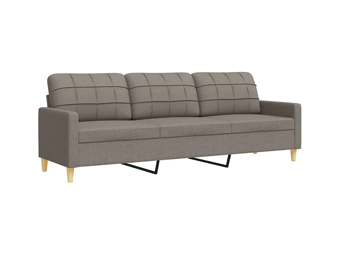 Ensemble de canapés 3 pcs avec coussins décoratifs taupe tissu