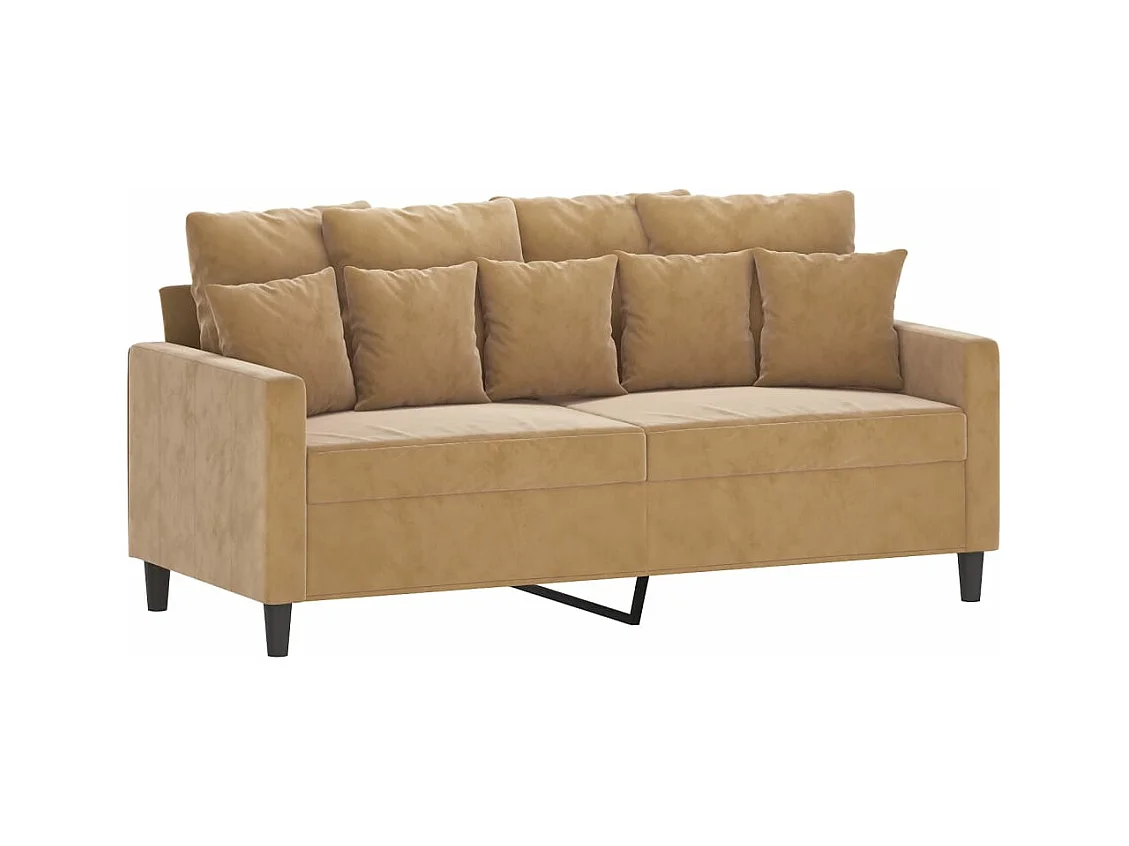 Set di Divani 2 pz con Cuscini Marrone in Velluto