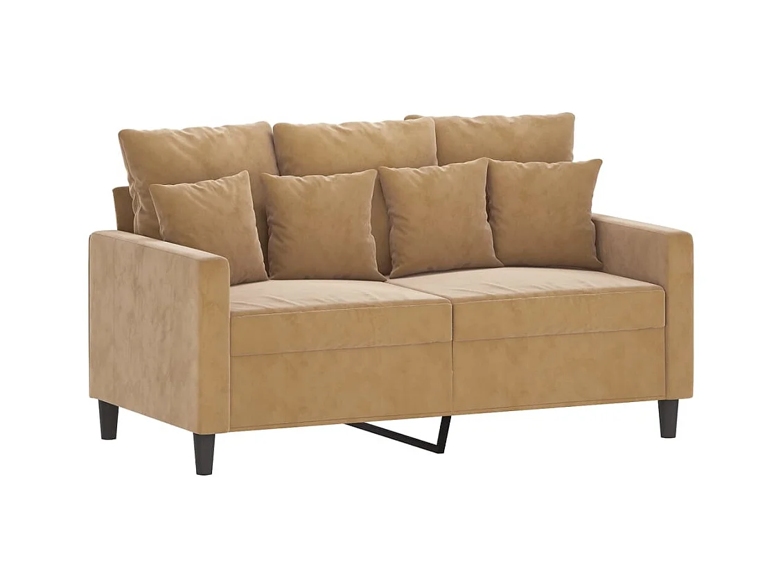Set di Divani 2 pz con Cuscini Marrone in Velluto