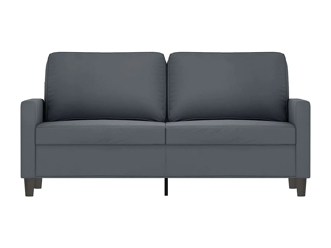 Canapé à 2 places Gris foncé 140 cm Velours