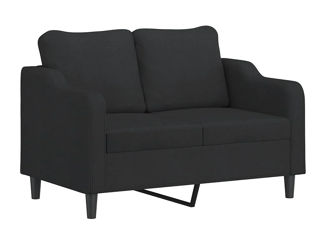 Ensemble de canapés 3 pcs avec coussins noir tissu