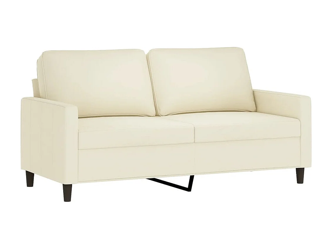 2-delige Loungeset met kussens fluweel crèmekleurig