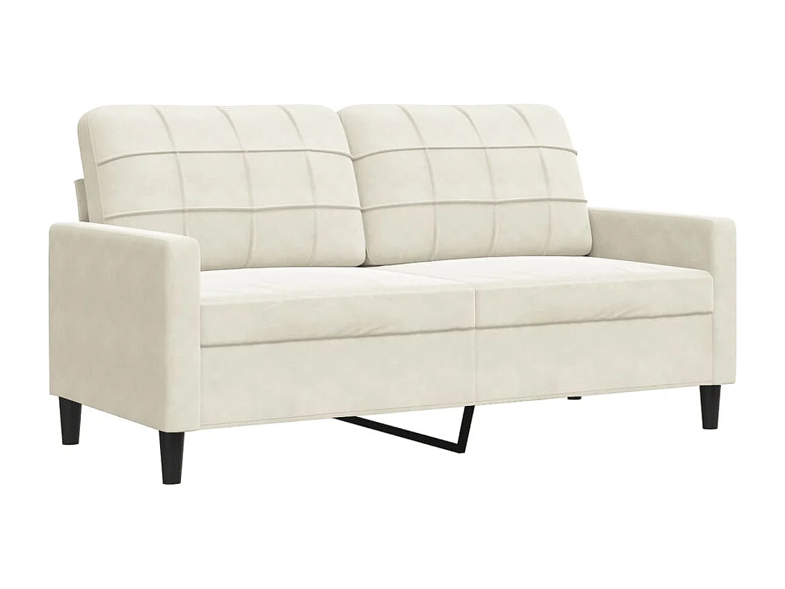 3 pcs conjunto de sofás com almofadões veludo cor creme