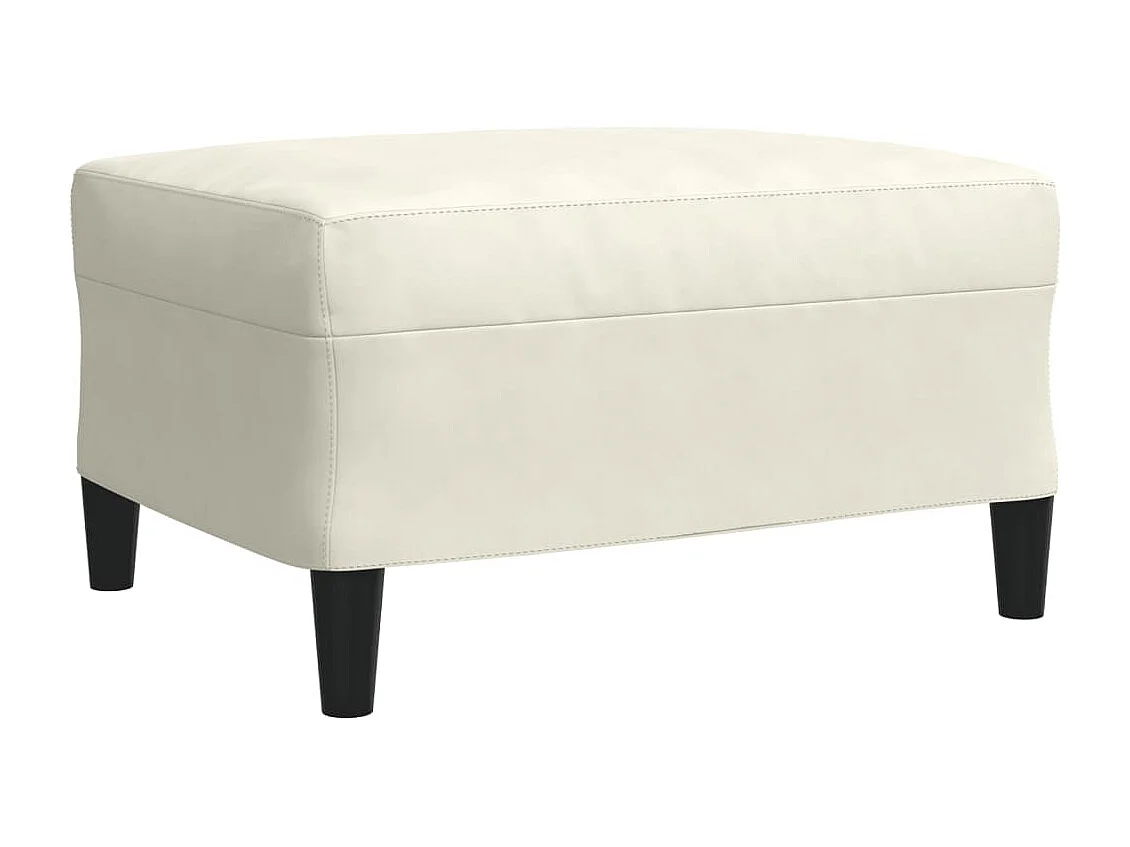 3 pcs conjunto de sofás com almofadões veludo cor creme