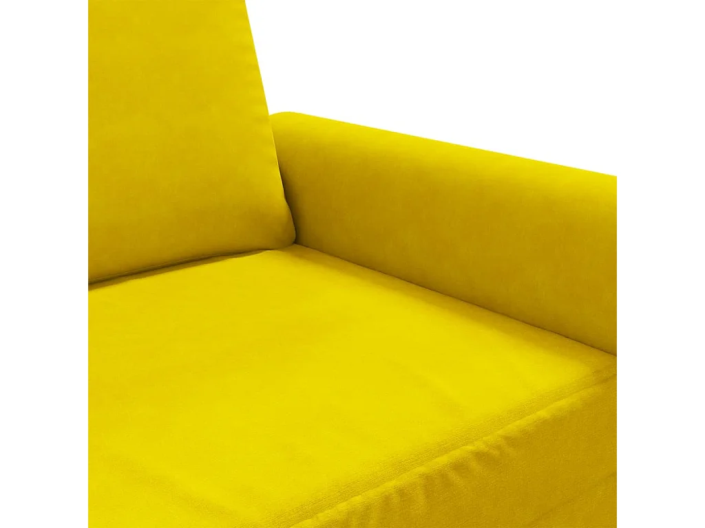 Canapé à 2 places Jaune 120 cm Velours