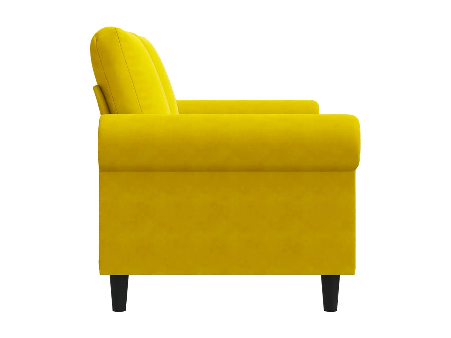 Canapé à 2 places Jaune 120 cm Velours