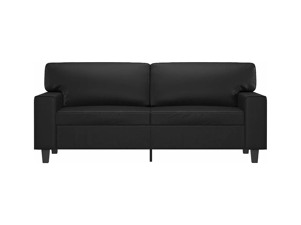 Canapé à 2 places Noir 140 cm Similicuir