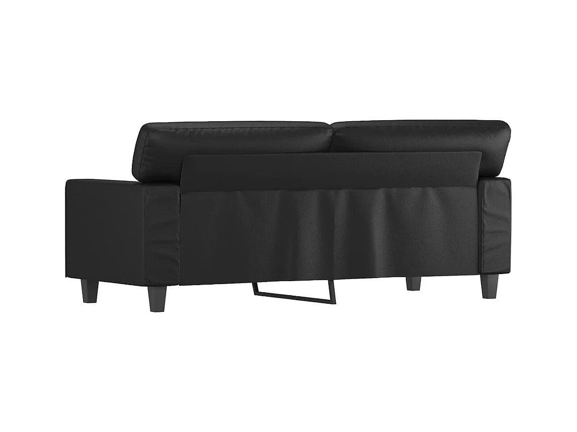 Canapé à 2 places Noir 140 cm Similicuir