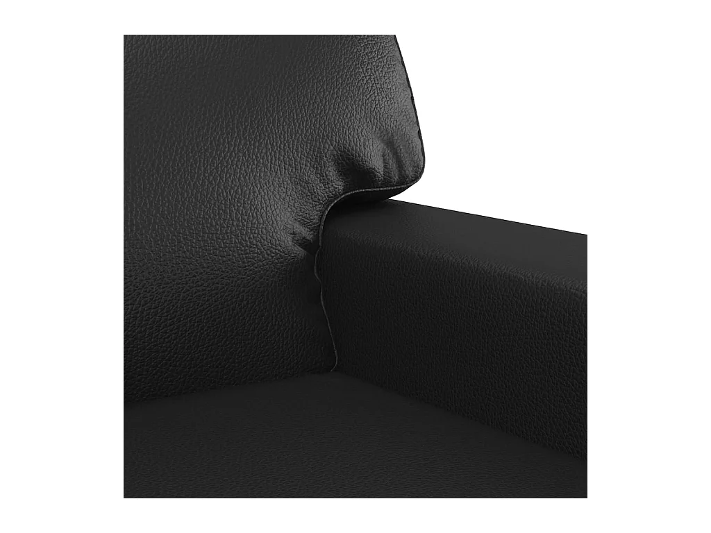 Canapé à 2 places Noir 140 cm Similicuir