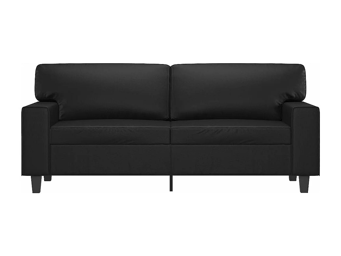 Canapé à 2 places Noir 140 cm Similicuir