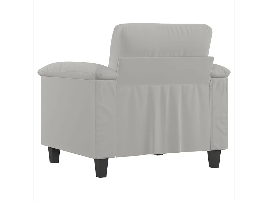 Fauteuil gris clair 60 cm tissu microfibre