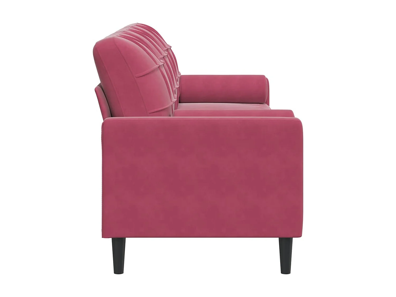 Canapé 3 places avec oreillers bordeaux 210 cm velours