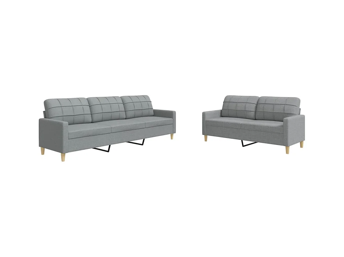 2-delige Loungeset stof lichtgrijs