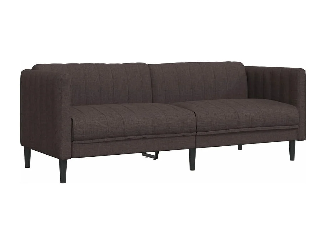 Ensemble de canapés 3 pcs marron foncé tissu