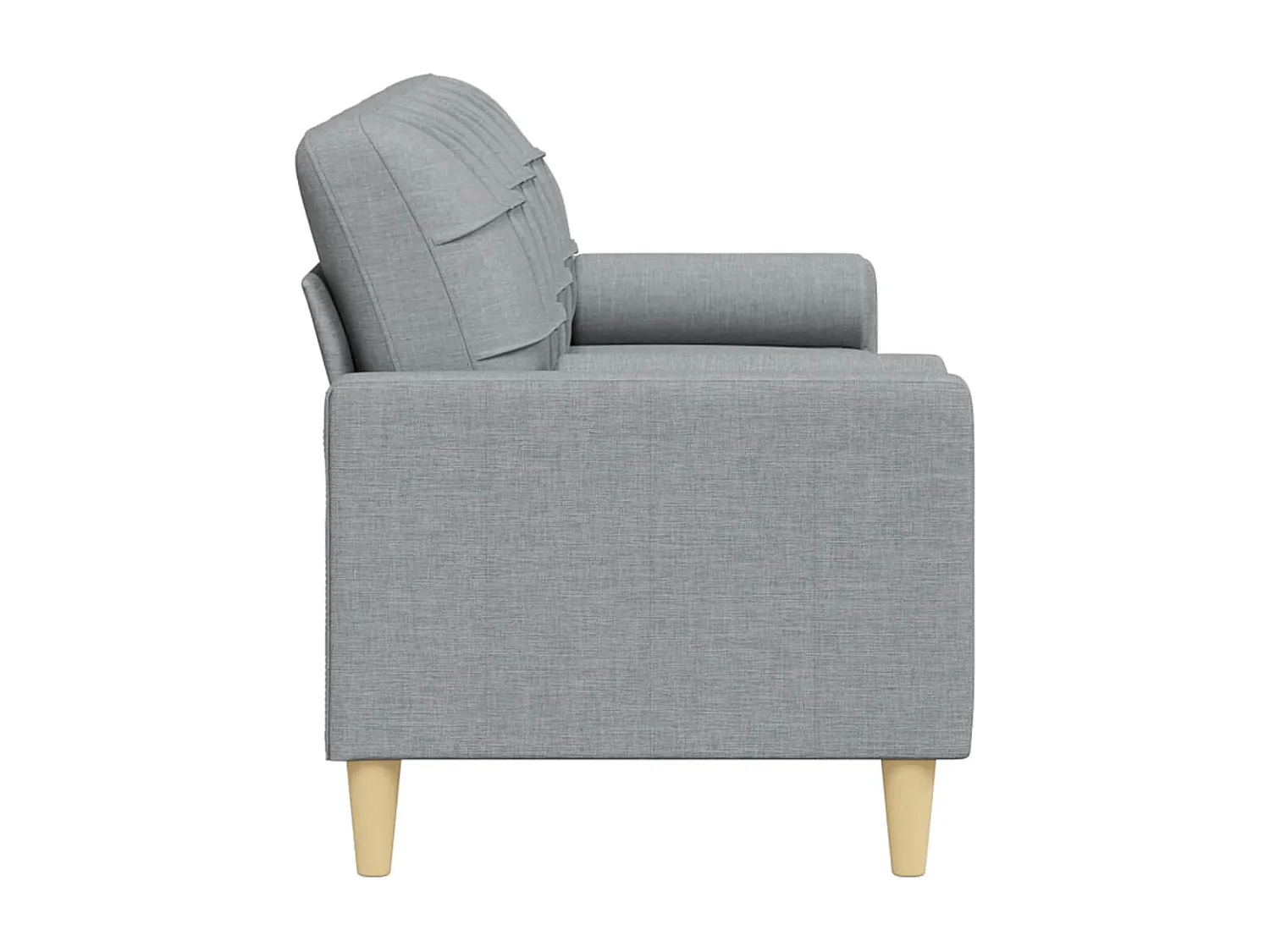 Sofá 3 lug. c/ almofadas decorativas 210 cm tecido cinza-claro