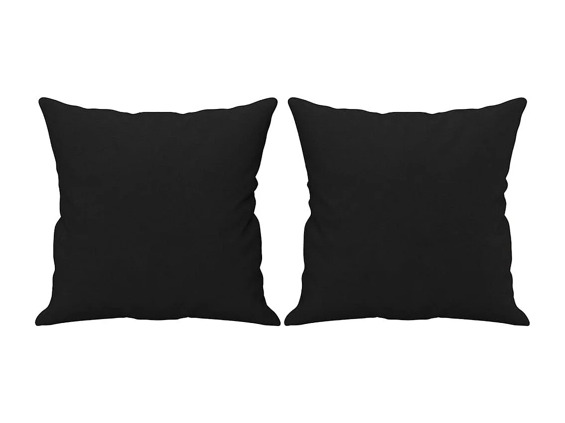 Canapé 3 places avec oreillers noir 180 cm tissu microfibre