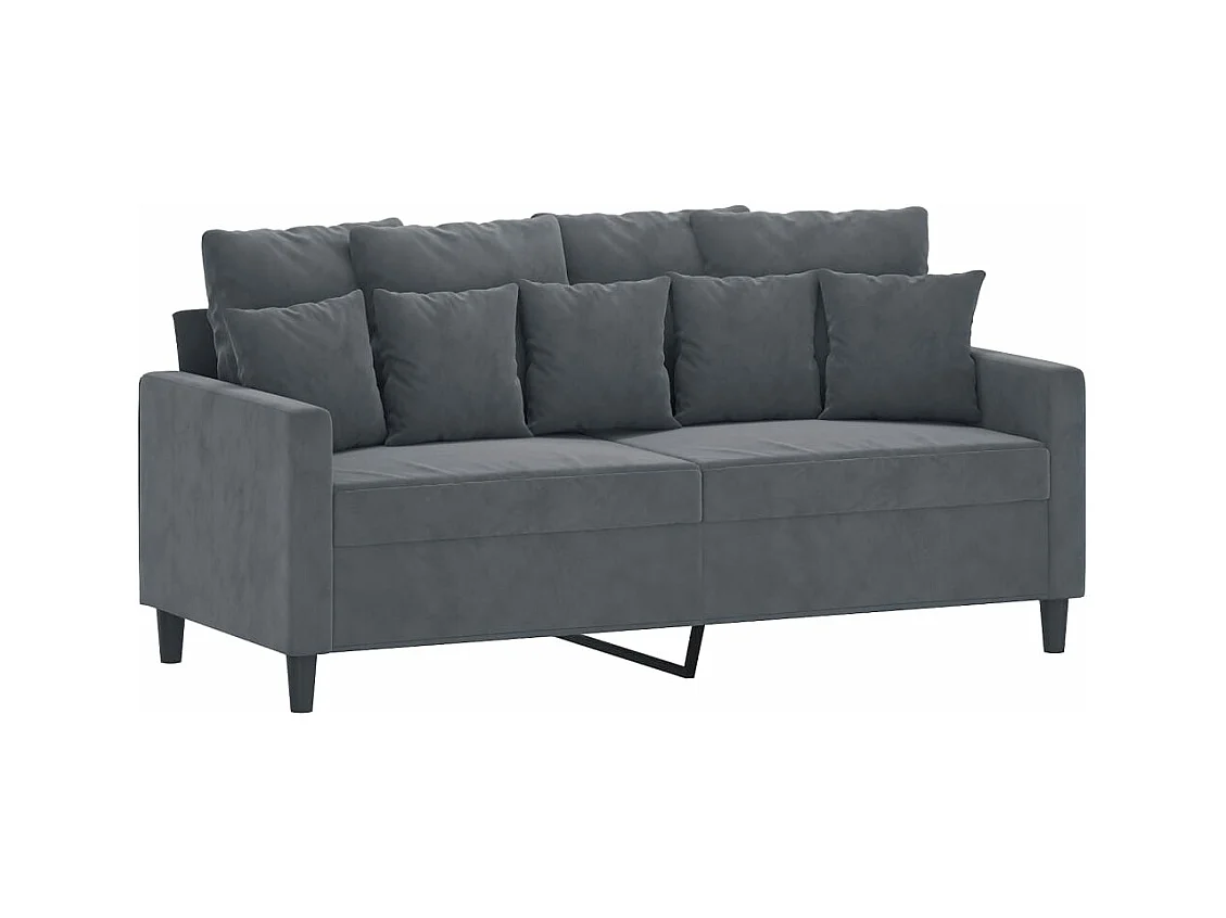 Ensemble de canapés 3 pcs avec coussins Gris foncé Velours