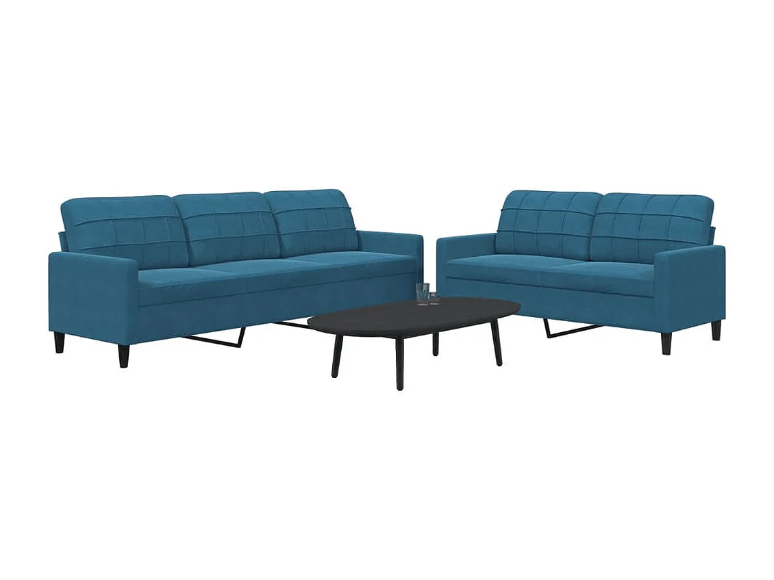 2-delige Loungeset met kussens fluweel blauw