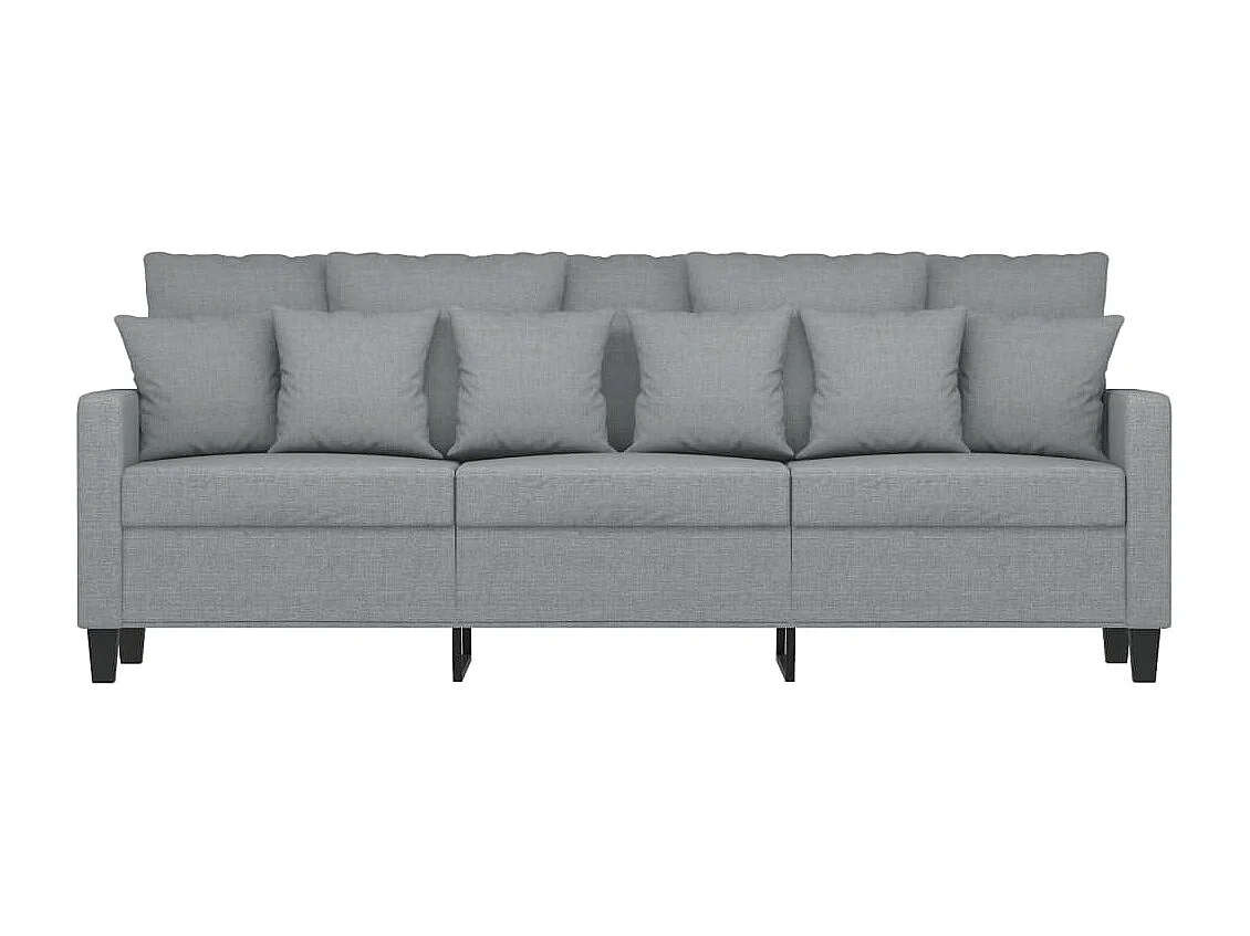 Divano a 3 Posti Grigio Chiaro 180 cm in Tessuto