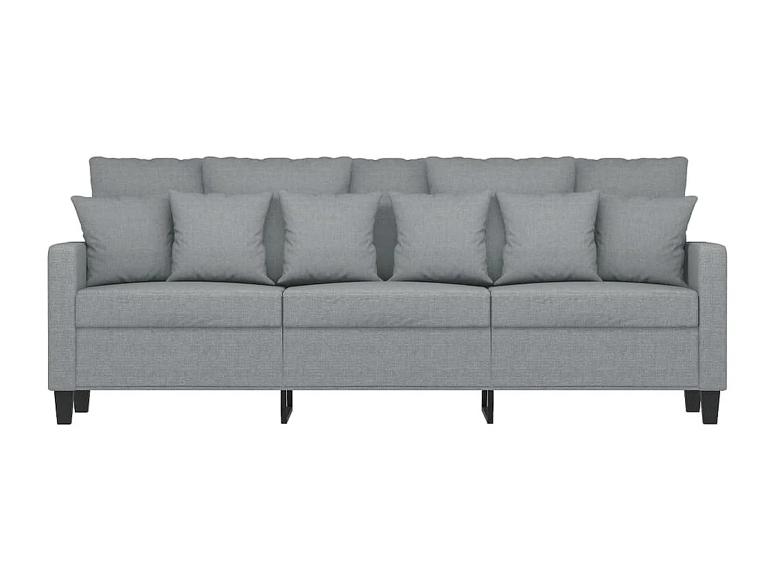 Divano a 3 Posti Grigio Chiaro 180 cm in Tessuto