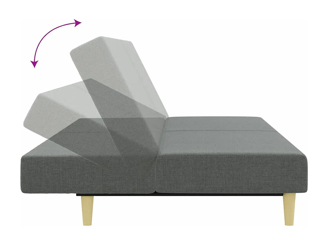 Ensemble de canapés 2 pcs gris foncé tissu