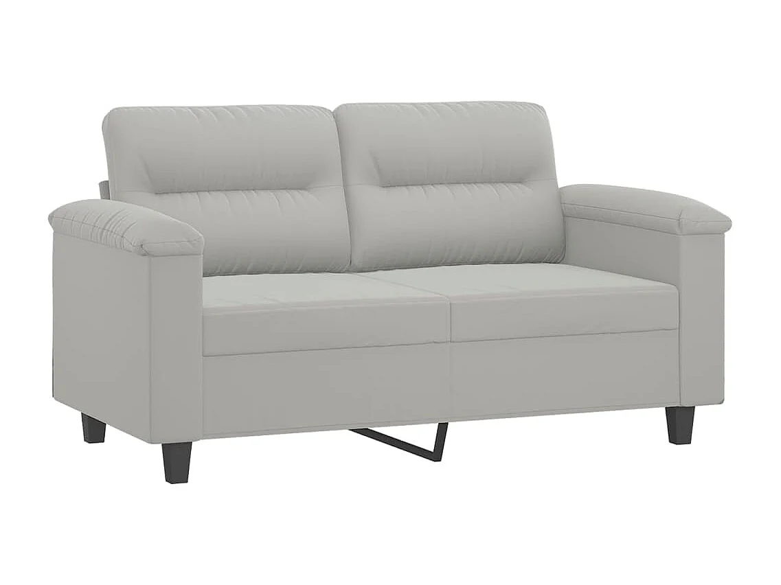 Ensemble de canapés 2 pcs coussins Gris clair Tissu microfibre