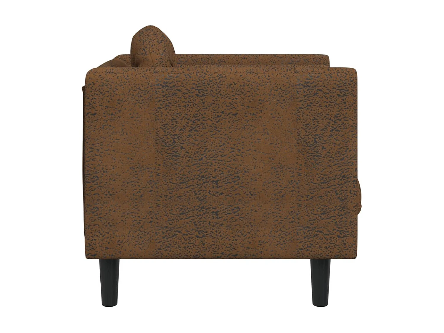 Poltrona con Cuscino Marrone in Similpelle Scamosciata