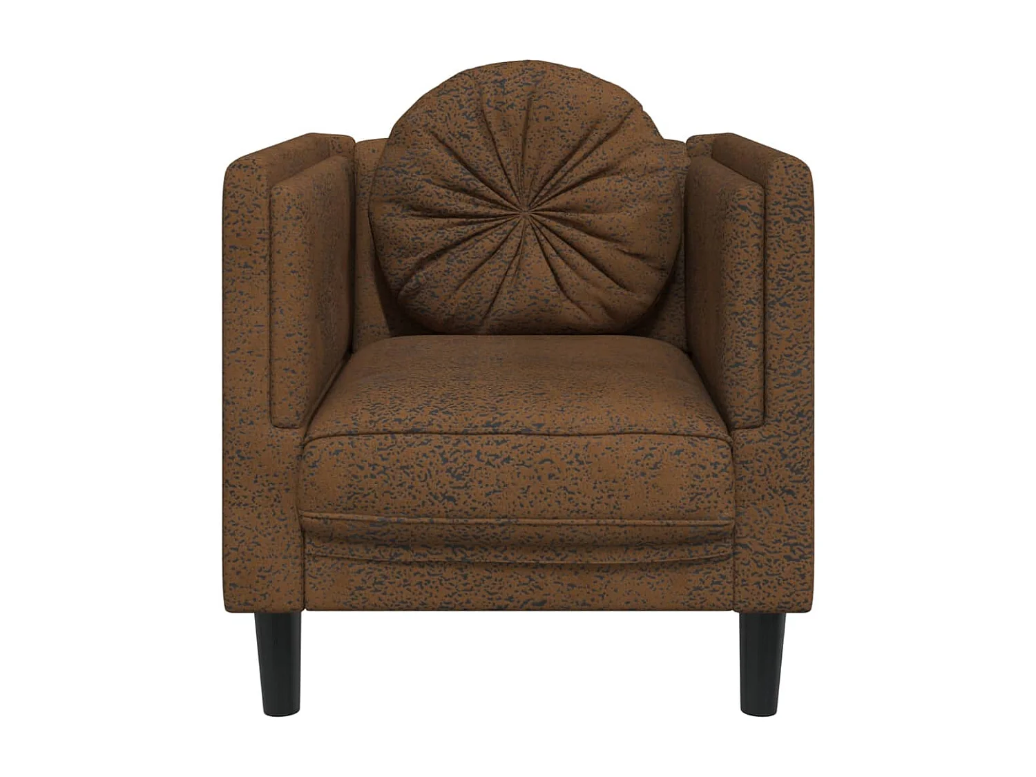 Fauteuil met kussen kunstsuède bruin