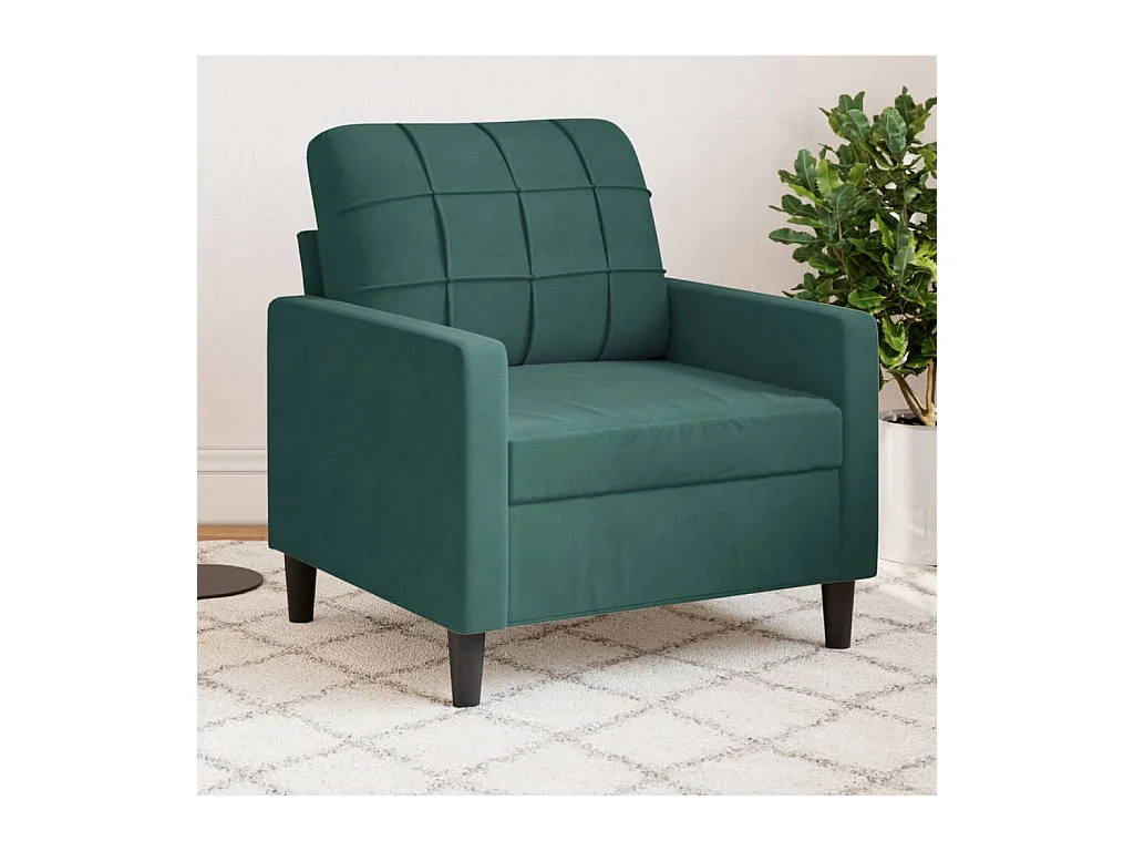 Fauteuil Vert foncé 60 cm Velours