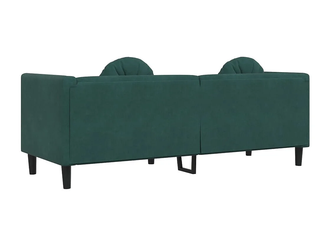 Sofa mit Kissen 3-Sitzer Dunkelgrün Samt