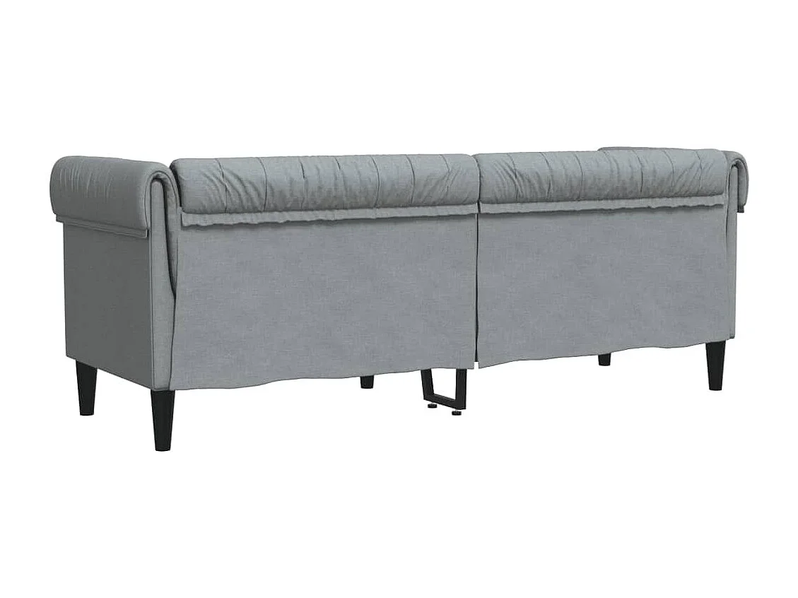 Canapé Chesterfield 3 places gris clair tissu