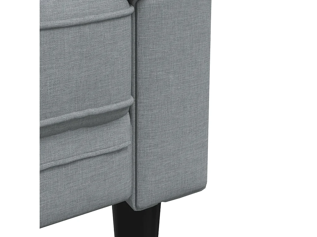 Canapé Chesterfield 3 places gris clair tissu