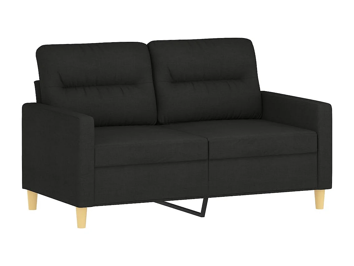 3-delige Loungeset met kussens stof zwart