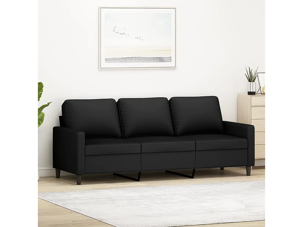 Canapé à 3 places Noir 180 cm Velours