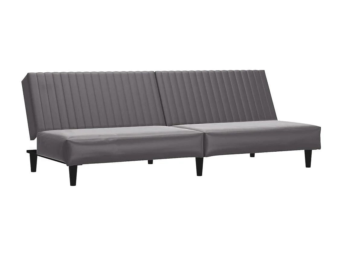 Juego de sofás 2 piezas cuero sintético gris