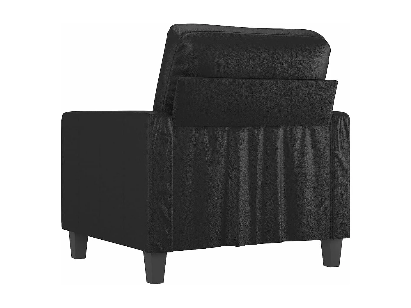 Poltrona couro artificial 60 cm preto