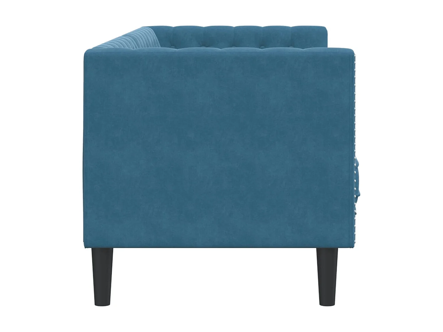 Driezitsbank Chesterfield-stijl met bolsters fluweel blauw