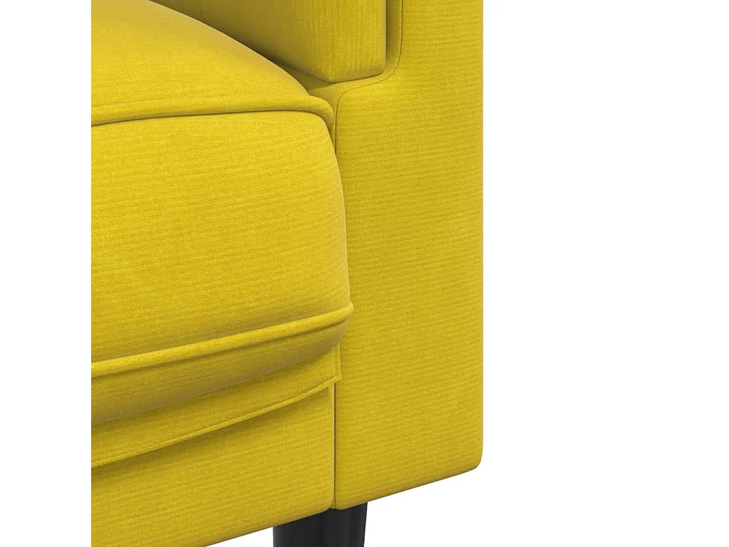 Ensemble de canapés 3 pcs avec coussins jaune velours